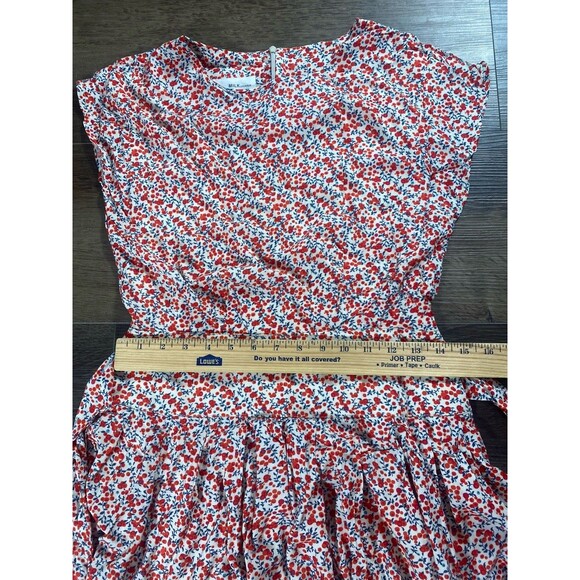 MILK Red Floral Ditsy Rayon Dress Women’s Size Xs - Picture 6 of 7